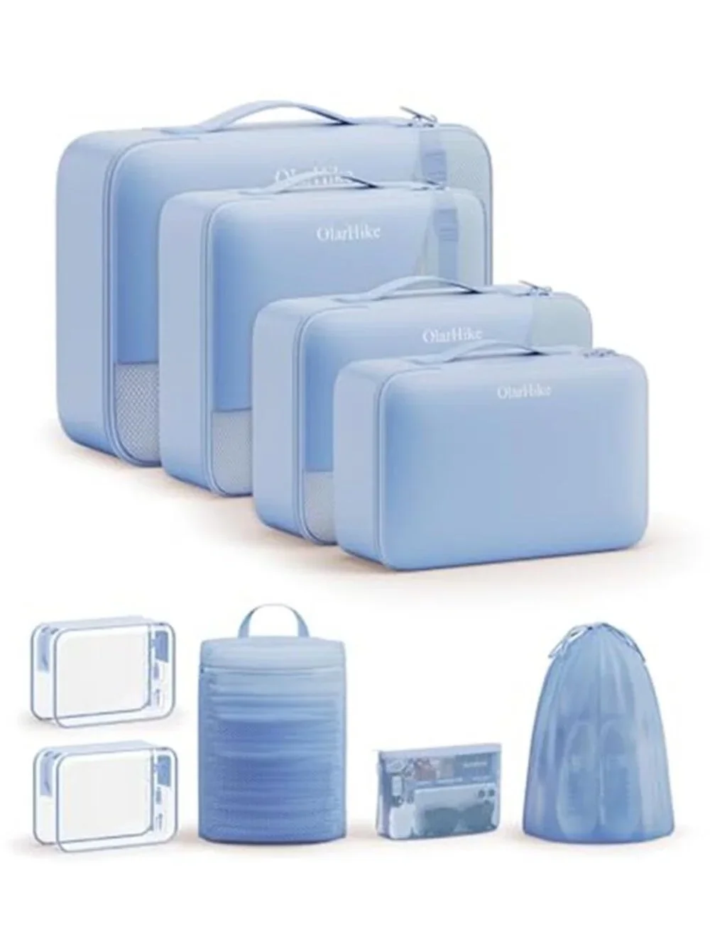 Packing Cubes Travel Organizer Set Luggage Bags Toiletry Shoe Laundry 9 Piece